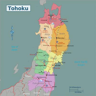 Map of Tohoku